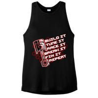 Build Tune Race Break Fix Repeat Ladies PosiCharge Tri-Blend Wicking Tank