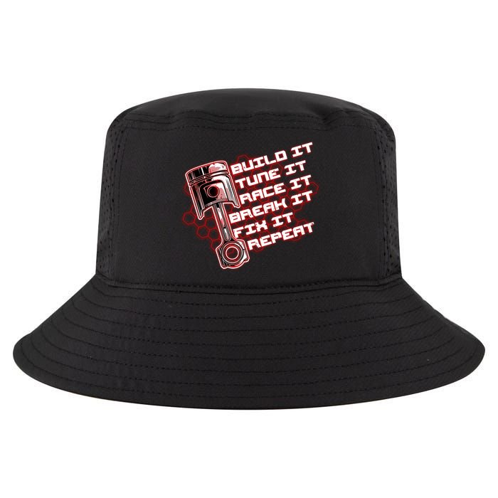 Build Tune Race Break Fix Repeat Cool Comfort Performance Bucket Hat
