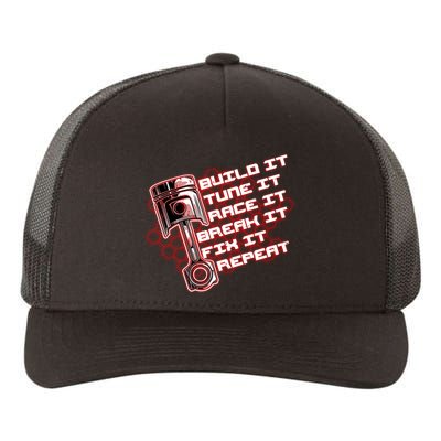 Build Tune Race Break Fix Repeat Yupoong Adult 5-Panel Trucker Hat