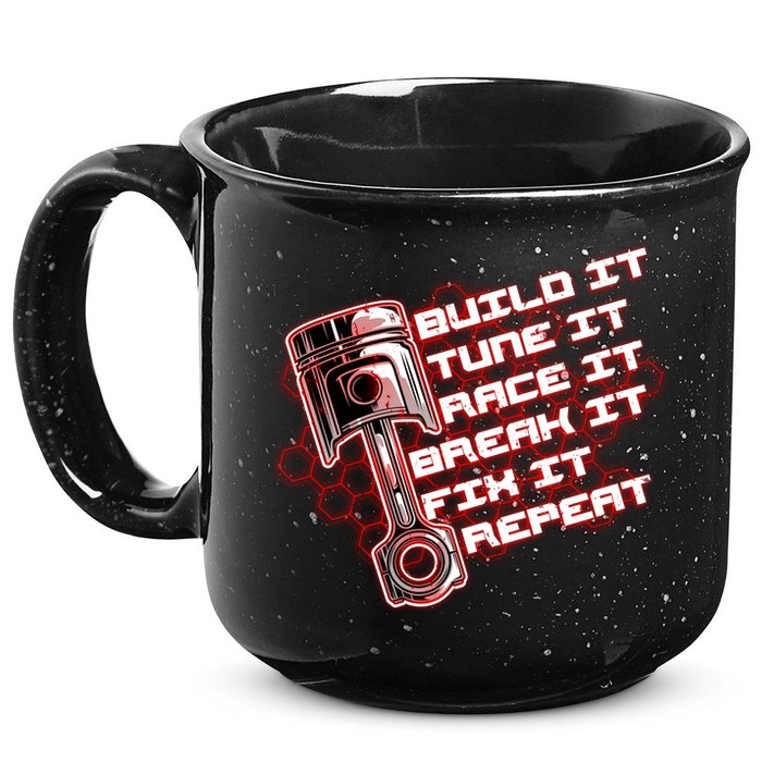 Build Tune Race Break Fix Repeat 15oz Campfire Ceramic Mug