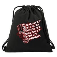 Build Tune Race Break Fix Repeat Drawstring Bag
