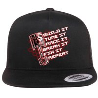 Build Tune Race Break Fix Repeat Flatbill Hat