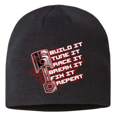 Build Tune Race Break Fix Repeat Sustainable Beanie