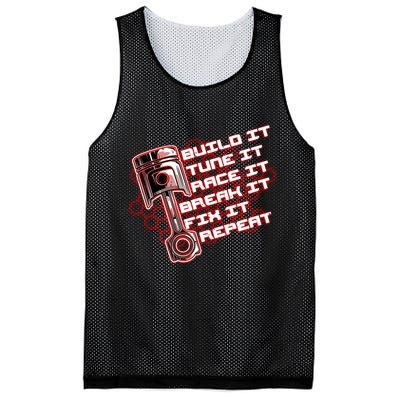 Build Tune Race Break Fix Repeat Mesh Reversible Basketball Jersey Tank