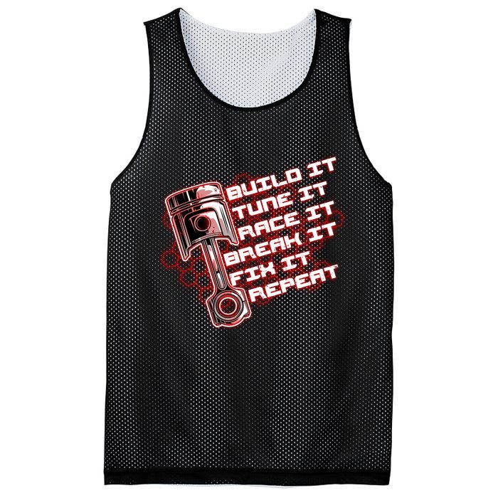 Build Tune Race Break Fix Repeat Mesh Reversible Basketball Jersey Tank