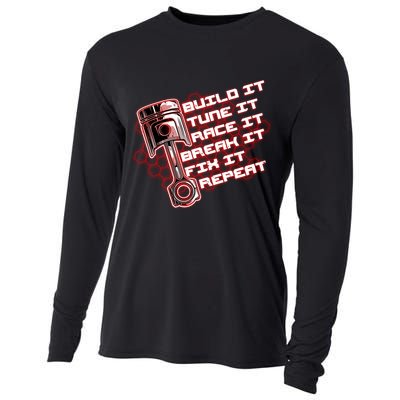 Build Tune Race Break Fix Repeat Cooling Performance Long Sleeve Crew