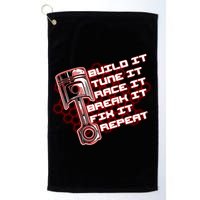 Build Tune Race Break Fix Repeat Golf Towel