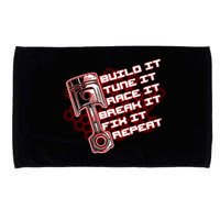 Build Tune Race Break Fix Repeat Microfiber Hand Towel