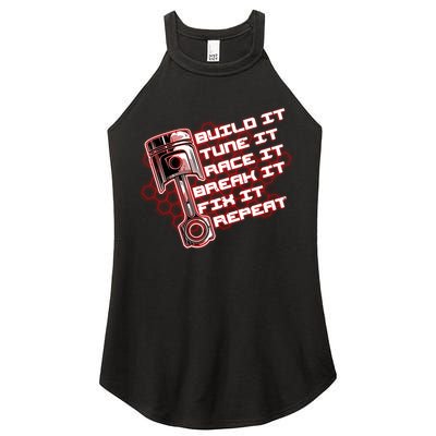 Build Tune Race Break Fix Repeat Women's Perfect Tri Rocker Tank