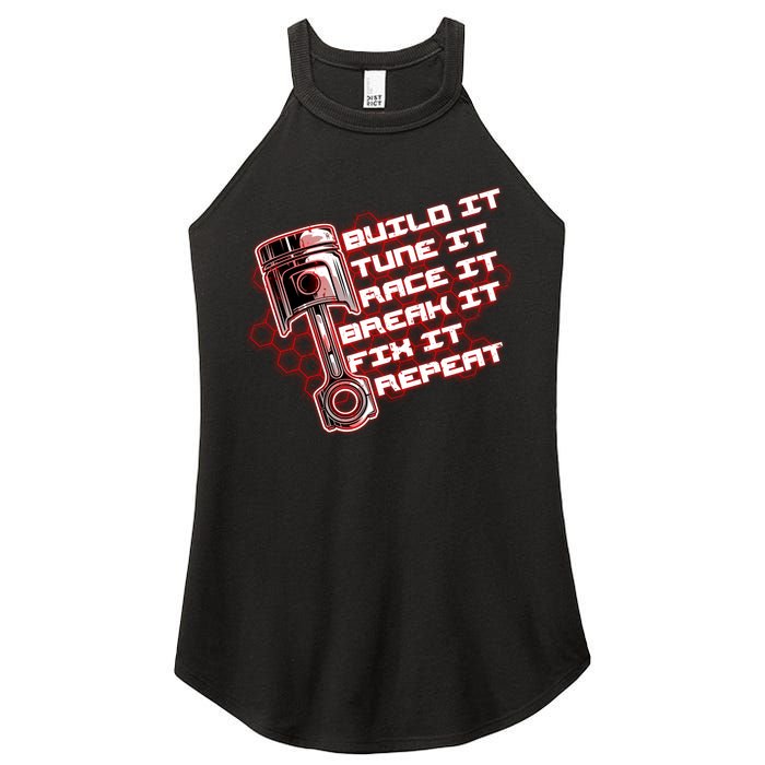 Build Tune Race Break Fix Repeat Women's Perfect Tri Rocker Tank
