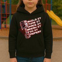Build Tune Race Break Fix Repeat Kids Hoodie