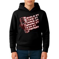Build Tune Race Break Fix Repeat Kids Hoodie