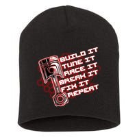 Build Tune Race Break Fix Repeat Short Acrylic Beanie