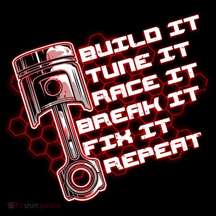 Build Tune Race Break Fix Repeat Wool Snapback Cap