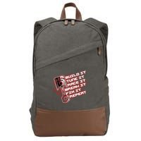 Build Tune Race Break Fix Repeat Cotton Canvas Backpack