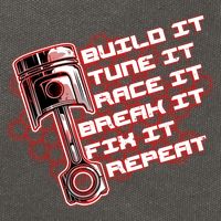 Build Tune Race Break Fix Repeat Cotton Canvas Backpack