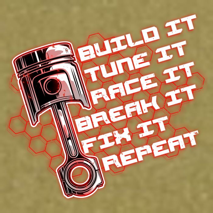 Build Tune Race Break Fix Repeat Garment-Dyed Women's Muscle Tee