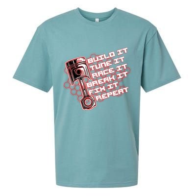 Build Tune Race Break Fix Repeat Sueded Cloud Jersey T-Shirt