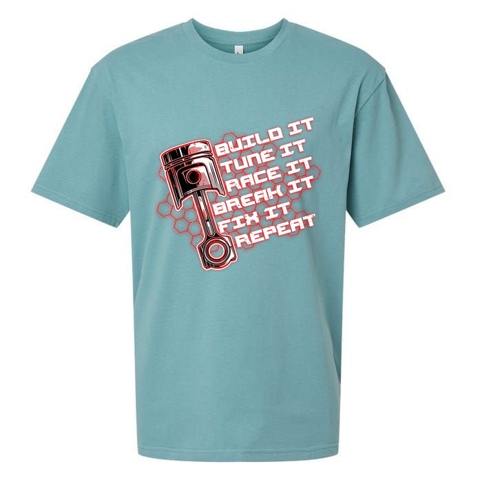 Build Tune Race Break Fix Repeat Sueded Cloud Jersey T-Shirt