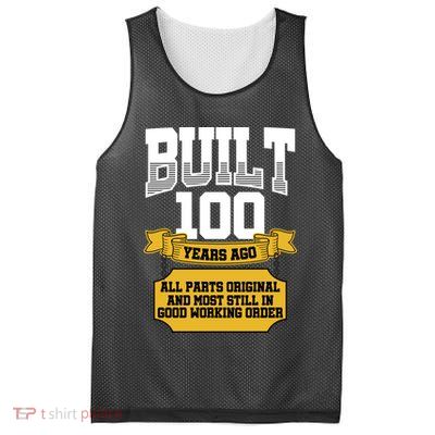 Built 100th Birthday All Original Part Mesh Reversible Basketball Jersey Tank