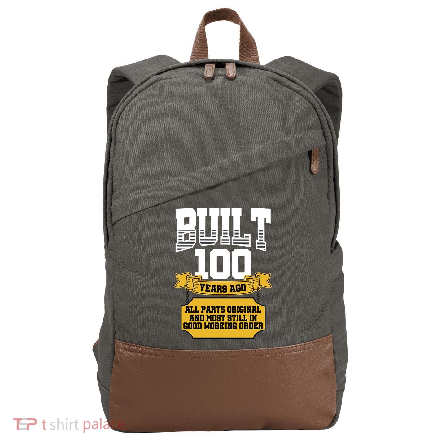 Built 100th Birthday All Original Part Cotton Canvas Backpack