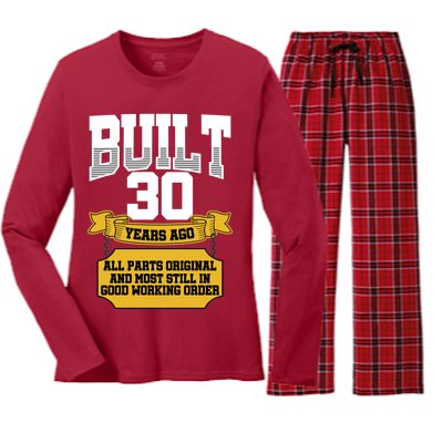 Built 30th Birthday All Original Part Women's Long Sleeve Flannel Pajama Set 