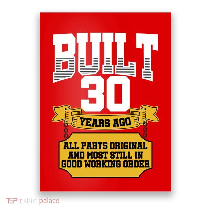 Built 30th Birthday All Original Part Poster
