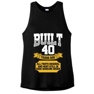 Built 40th Birthday All Original Part Ladies PosiCharge Tri-Blend Wicking Tank