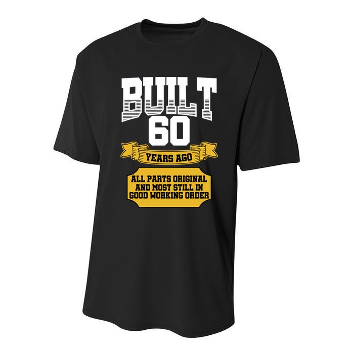 Built 60th Birthday All Original Part Youth Performance Sprint T-Shirt