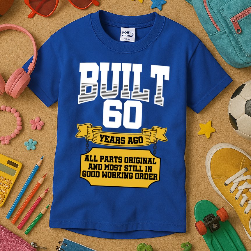 Built 60th Birthday All Original Part Kids T-Shirt