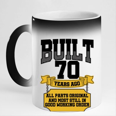 Built 70th Birthday All Original Part 11oz Black Color Changing Mug