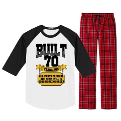 Built 70th Birthday All Original Part Raglan Sleeve Pajama Set