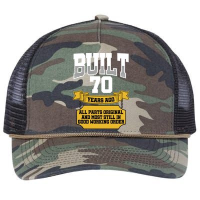 Built 70th Birthday All Original Part Retro Rope Trucker Hat Cap