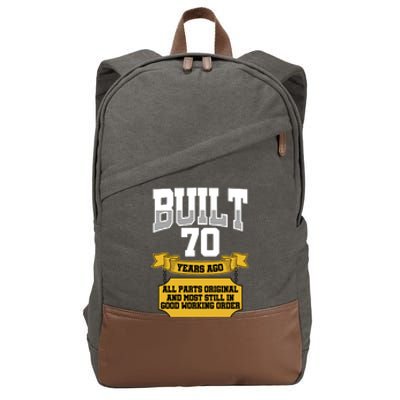 Built 70th Birthday All Original Part Cotton Canvas Backpack