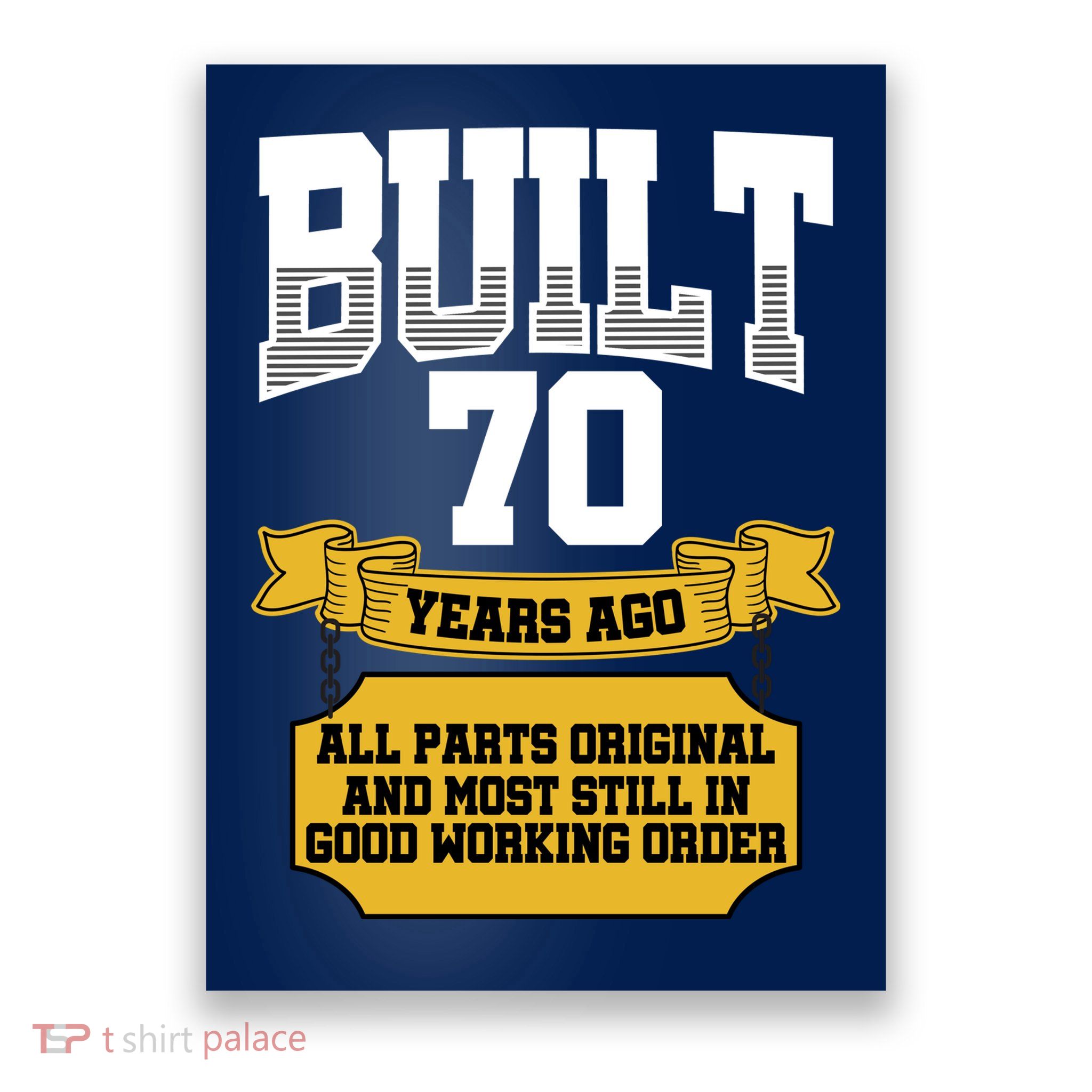 Built 70th Birthday All Original Part Poster