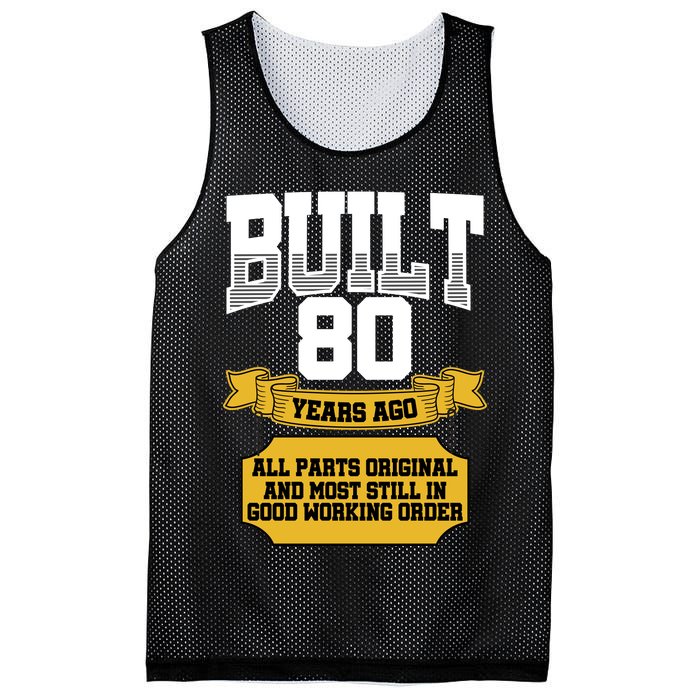 Built 80th Birthday All Original Part Mesh Reversible Basketball Jersey Tank