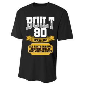 Built 80th Birthday All Original Part Performance Sprint T-Shirt