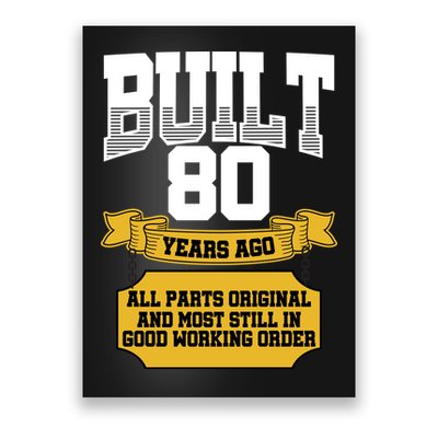 Built 80th Birthday All Original Part Poster