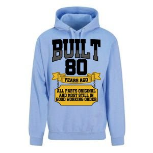 Built 80th Birthday All Original Part Unisex Surf Hoodie