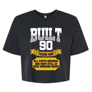 Built 90th Birthday All Original Part Bella+Canvas Jersey Crop Tee