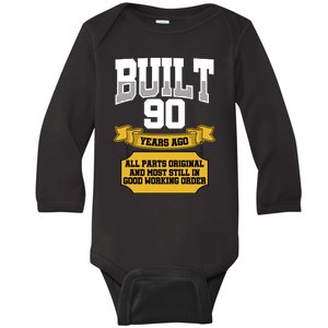 Built 90th Birthday All Original Part Baby Long Sleeve Bodysuit