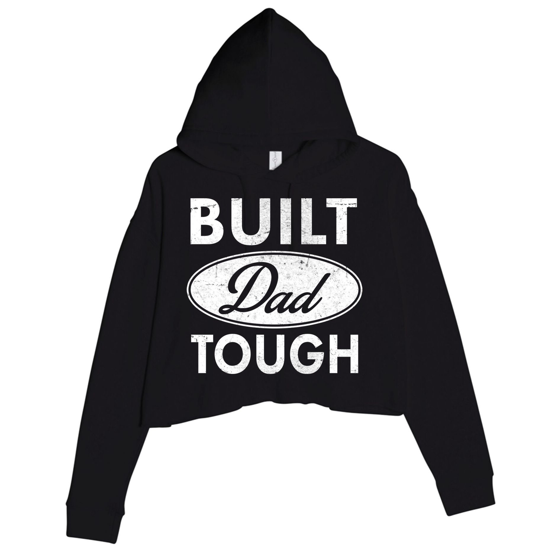 Built Dad Tough Car Logo Crop Fleece Hoodie