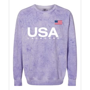 Big Usa Lacrosse Flag Gift Colorblast Crewneck Sweatshirt