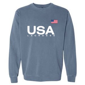 Big Usa Lacrosse Flag Gift Garment-Dyed Sweatshirt