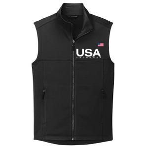 Big Usa Lacrosse Flag Gift Collective Smooth Fleece Vest