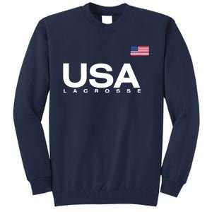 Big Usa Lacrosse Flag Gift Tall Sweatshirt