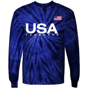 Big Usa Lacrosse Flag Gift Tie-Dye Long Sleeve Shirt