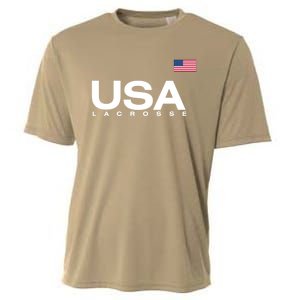 Big Usa Lacrosse Flag Gift Cooling Performance Crew T-Shirt