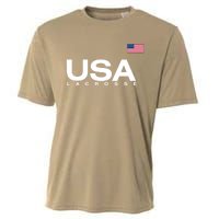 Big Usa Lacrosse Flag Gift Cooling Performance Crew T-Shirt