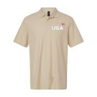 Big Usa Lacrosse Flag Gift Softstyle Adult Sport Polo